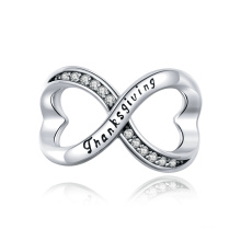 Infinity Symbol 925 Sterling Silver CZ Charm for Bracelet